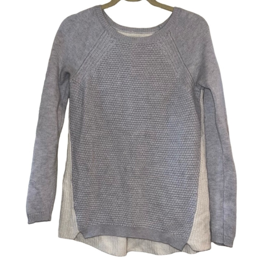 LOFT Petites Light Grey Two Tone Sweater Sz S Petite